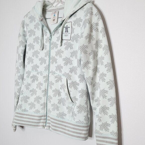 HBC Hudson's Bay Vancouver 2010 Olympics Ice Blue and Grey Hoodie Women's XS - Picture 3 of 13